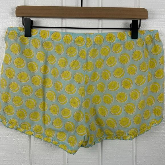 Gap Pajama Boxer Shorts Sleepwear Lounge Women Cotton Lemon Print Blue Large - Picture 5 of 7